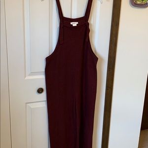 Burgundy cotton overalls